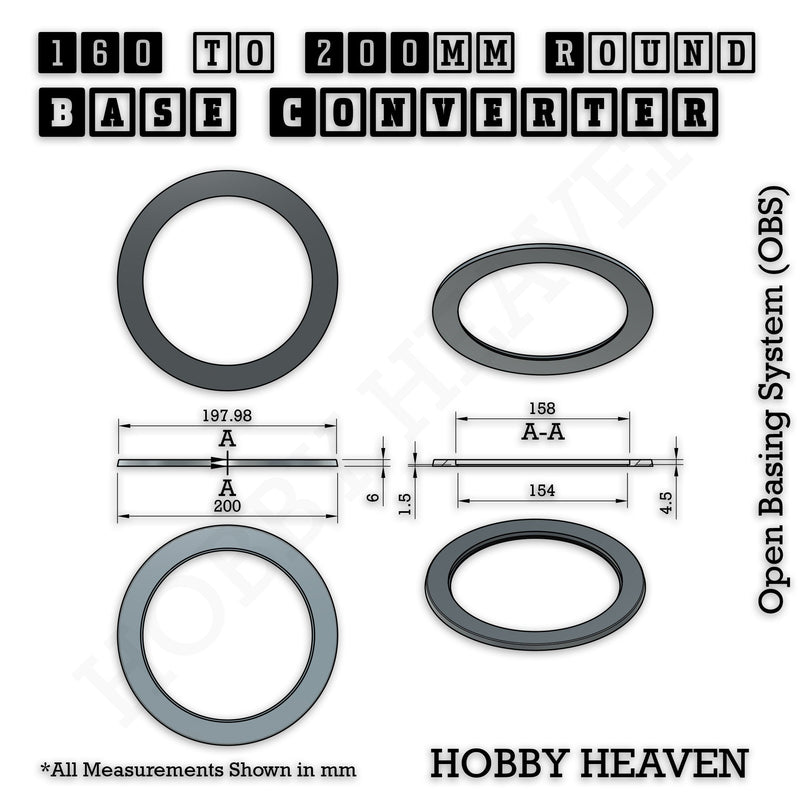 Round Bases Size Converters Round to Round 3d Print Full Range - Only-Games