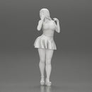 Fashion girl posing in skirt and shirt - Only-Games