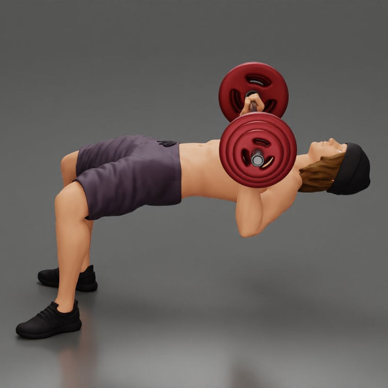 Muscular Man Demonstrates Perfect Bench Press Form in hat and shorts