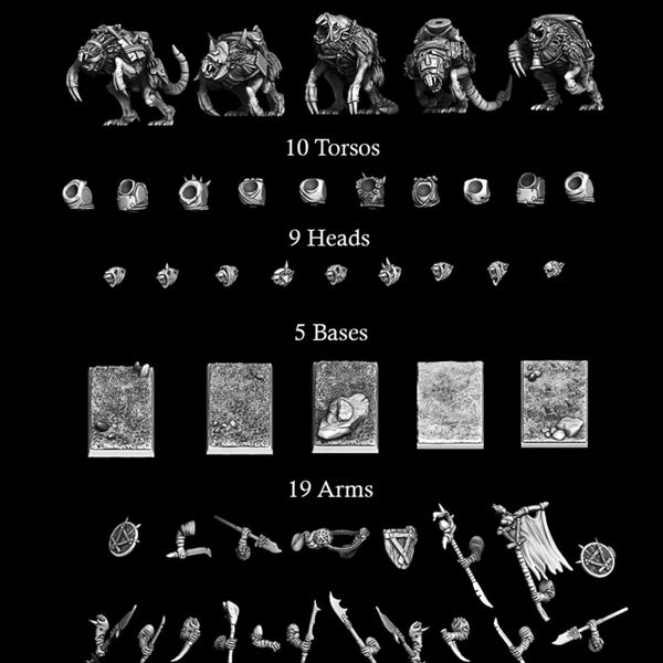 MULTIPART PESTILENS MOUNTED RATMEN - Only-Games