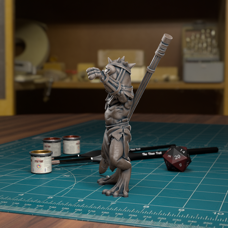 Frogfolk Spearman 03 - 32mm - DND - Pathfinder - Only-Games