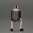 metal man sitting and contemplating with a satanic haircut - Only-Games