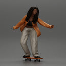 Black girl With Curly Hair riding Skateboard - Only-Games
