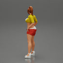 Sexy woman in bra and mini shirt undressing her shorts - Only-Games