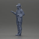 Stylish Man in a Hat slipover and Scarf Holding a Suit - Only-Games