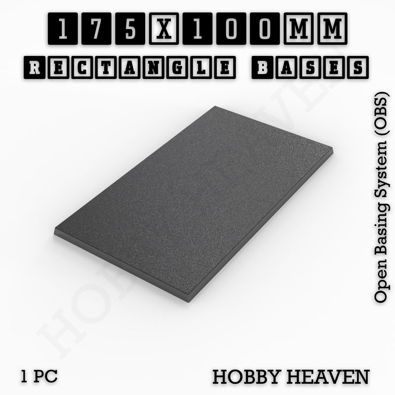 Rectangle Bases Range Sizes - 125x50mm to 200x175mm Large Sizes 3d Print Full Range Tabletop Games - Only-Games