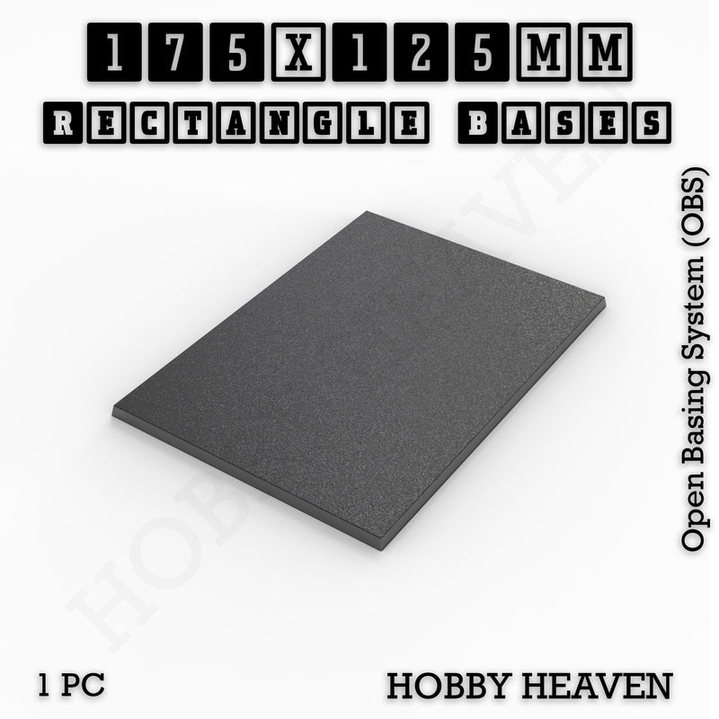 Rectangle Bases Range Sizes - 125x50mm to 200x175mm Large Sizes 3d Print Full Range Tabletop Games - Only-Games