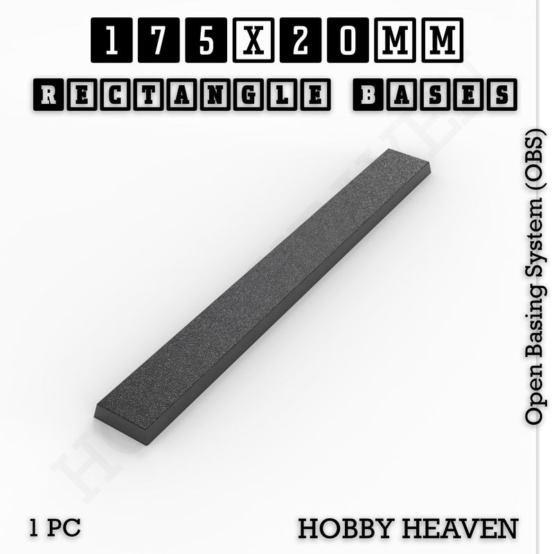 Rectangle Bases Range Sizes - 125x50mm to 200x175mm Large Sizes 3d Print Full Range Tabletop Games - Only-Games