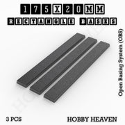 Rectangle Bases Range Sizes - 125x50mm to 200x175mm Large Sizes 3d Print Full Range Tabletop Games - Only-Games
