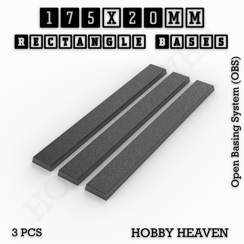 Rectangle Bases Range Sizes - 125x50mm to 200x175mm Large Sizes 3d Print Full Range Tabletop Games - Only-Games