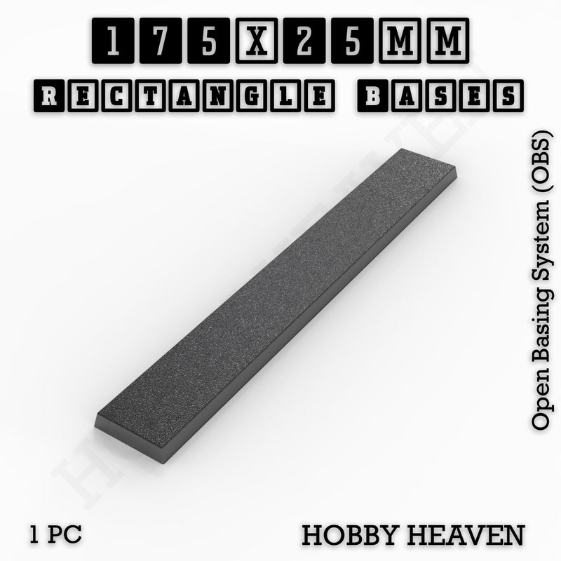 Rectangle Bases Range Sizes - 125x50mm to 200x175mm Large Sizes 3d Print Full Range Tabletop Games - Only-Games