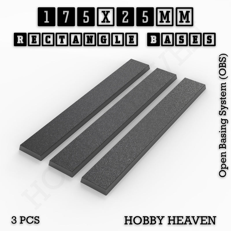 Rectangle Bases Range Sizes - 125x50mm to 200x175mm Large Sizes 3d Print Full Range Tabletop Games - Only-Games