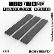 Rectangle Bases Range Sizes - 125x50mm to 200x175mm Large Sizes 3d Print Full Range Tabletop Games - Only-Games
