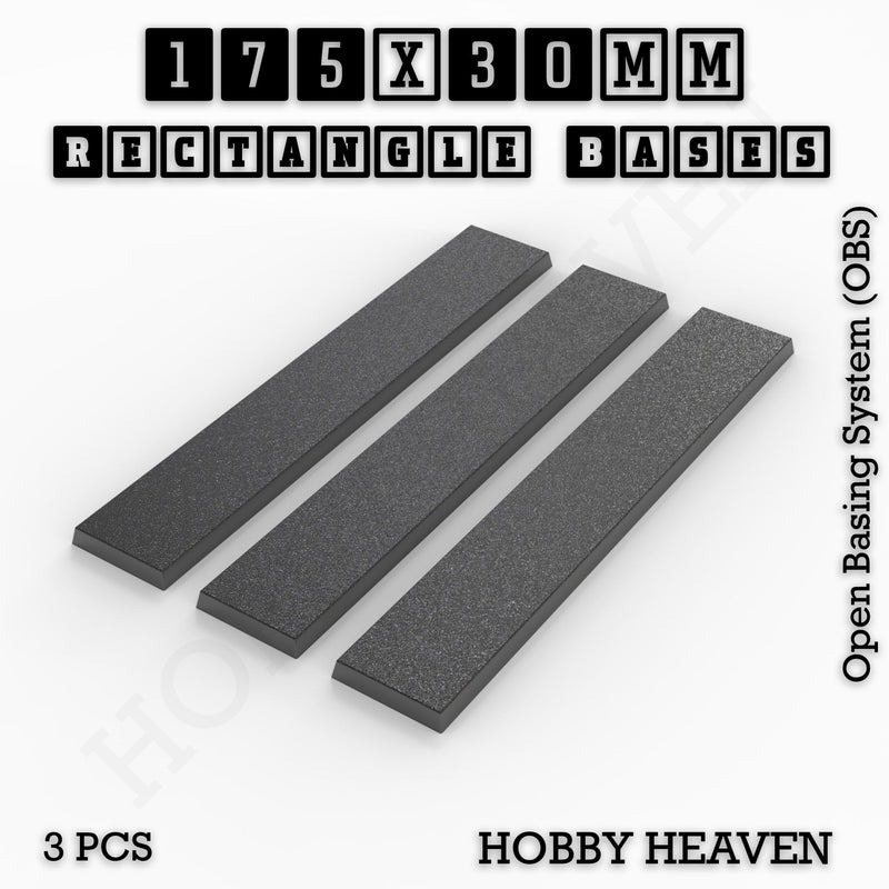Rectangle Bases Range Sizes - 125x50mm to 200x175mm Large Sizes 3d Print Full Range Tabletop Games - Only-Games