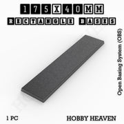 Rectangle Bases Range Sizes - 125x50mm to 200x175mm Large Sizes 3d Print Full Range Tabletop Games - Only-Games