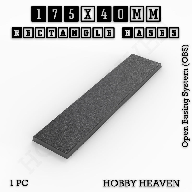 Rectangle Bases Range Sizes - 125x50mm to 200x175mm Large Sizes 3d Print Full Range Tabletop Games - Only-Games