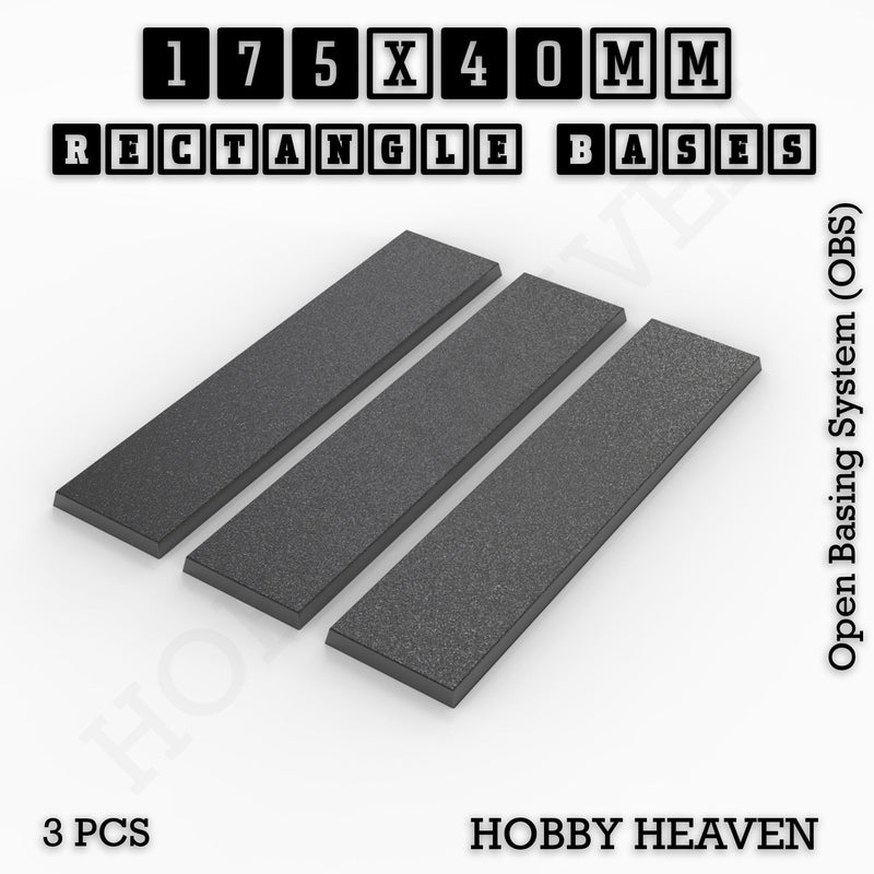 Rectangle Bases Range Sizes - 125x50mm to 200x175mm Large Sizes 3d Print Full Range Tabletop Games - Only-Games