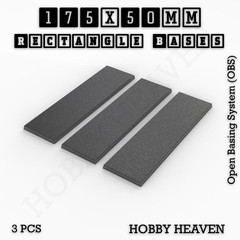 Rectangle Bases Range Sizes - 125x50mm to 200x175mm Large Sizes 3d Print Full Range Tabletop Games - Only-Games