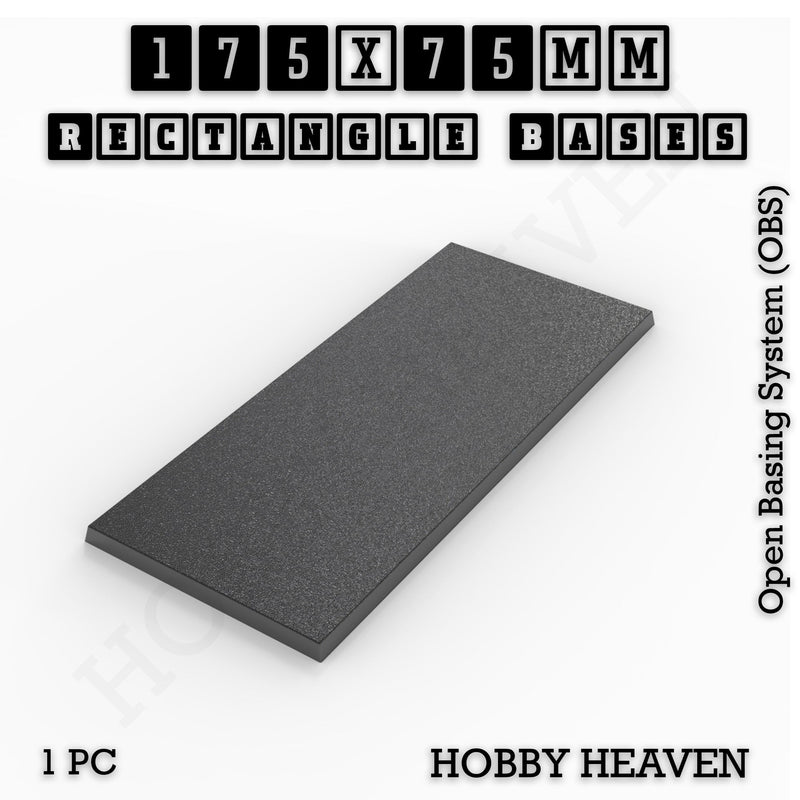 Rectangle Bases Range Sizes - 125x50mm to 200x175mm Large Sizes 3d Print Full Range Tabletop Games - Only-Games