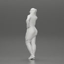 Asian girl in a neck hoodie and cap is standing and thinking - Only-Games