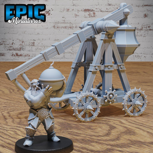 Dwarf Army Trebuchet & Operator Set - Only-Games