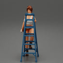 Young girl mechanic climbing the ladder - Only-Games