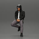 Man in a hooded sweatshirt and cap leaning on the car - Only-Games