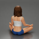 Sexy girl sitting in yoga pose meditation - Only-Games