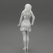 Young Woman in Mini Skirt shirt and Heels - Only-Games