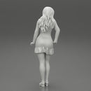 Young Woman in Mini Skirt shirt and Heels - Only-Games