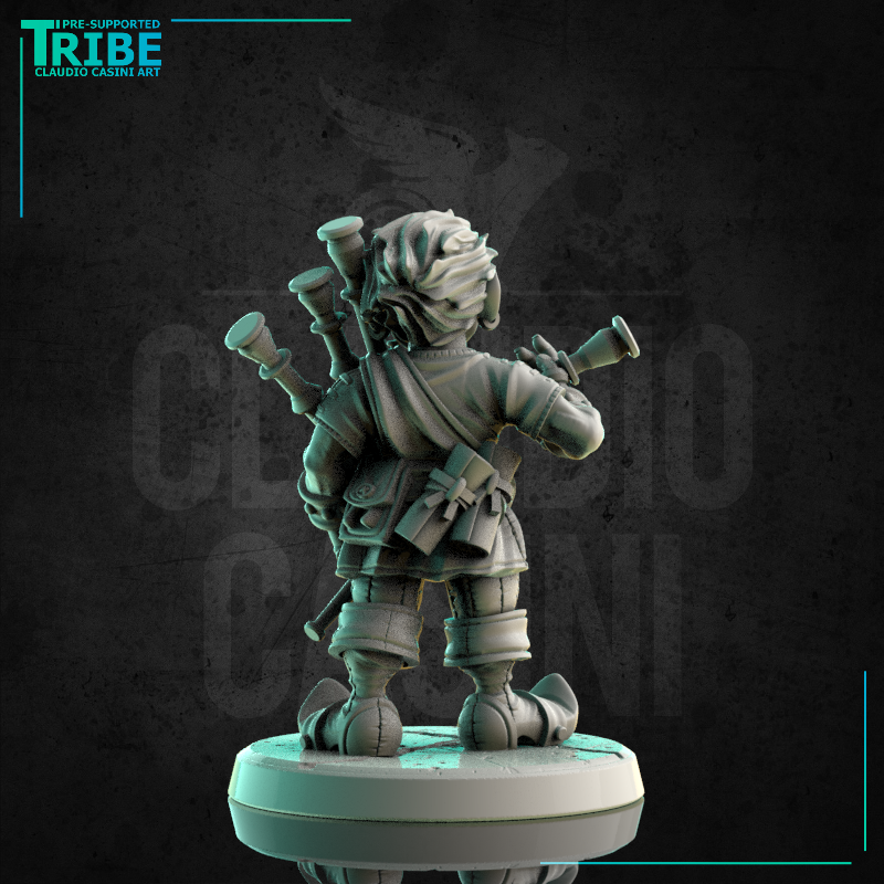 (0181) Male halfling hobbit bard musician with a bagpipes - Only-Games
