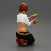 Repair woman sitting and holding a drill - Only-Games