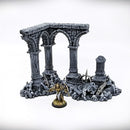 Ruined Columns Grimdark - Quad Column- Ancient Ruins - Only-Games