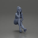 Woman in Pink Dress and heels sitting Deep in Thought - Only-Games