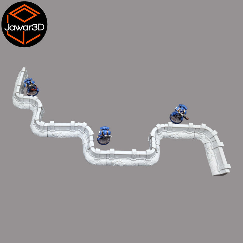 Emplacement Walls -28mm Wargaming Scatter Terrain Scenery Tabletop Miniature - Only-Games