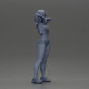 Sexy girl in a bikini and mini shirt posing confidently - Only-Games