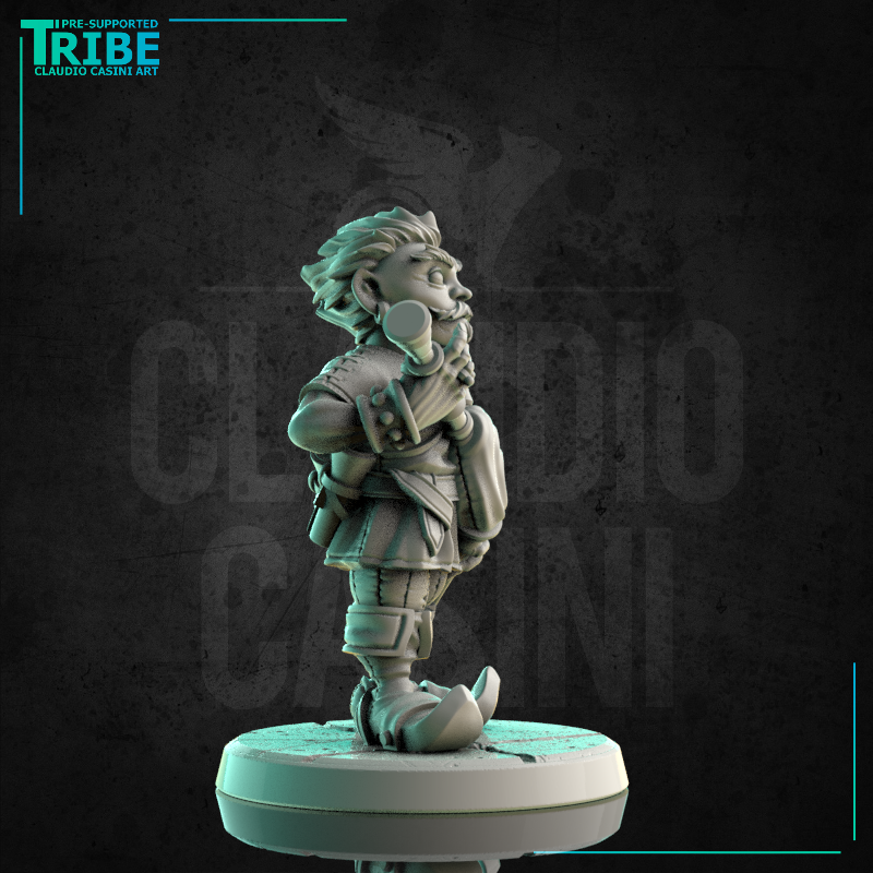 (0181) Male halfling hobbit bard musician with a bagpipes - Only-Games