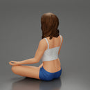Sexy girl sitting in yoga pose meditation - Only-Games