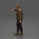 man leaning against the car, wearing an open jacket with hood - Only-Games