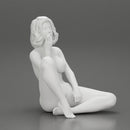 Naked girl sitting leaning against wall smoking cigarette - Only-Games