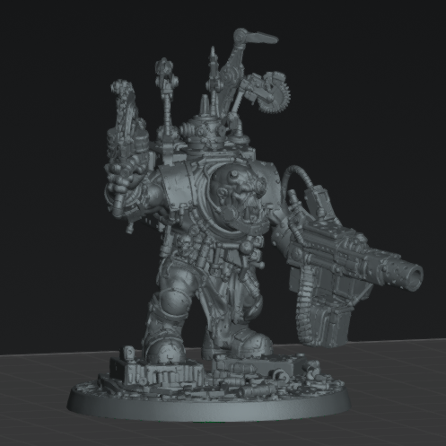 Skrapper Mekkanic - Saw & Wrench varients | Sci-Fi Orc Warlord Miniature | Scrap-Tech | Original Wargaming 32mm
