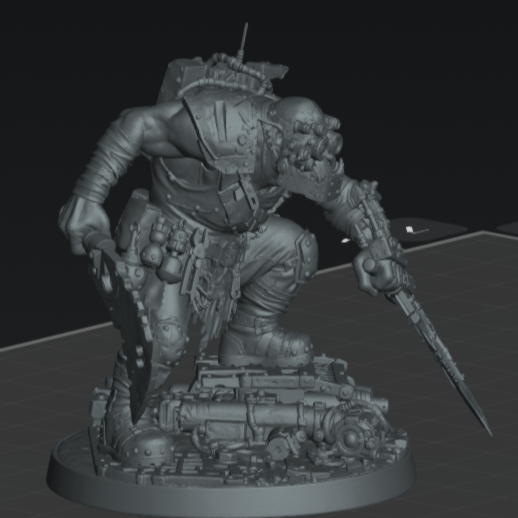 Skrapp Boss Sneakrut – Sci-Fi Orc Warlord Miniature | Scrap-Tech Tabletop Commander | Original Wargaming Model