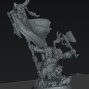 Skrapper Banner Boss - Sci-Fi Orc Warlord Miniature | Scrap-Tech | Original Custom Wargaming 40mm