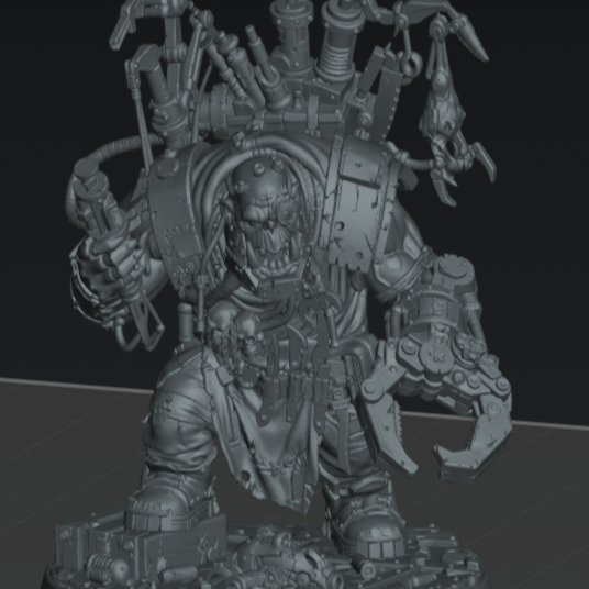 Skrapp Painmenda- Sci-Fi Orc Warlord Miniature | Scrap Pain | Original Wargaming 32mm base