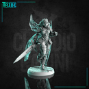 (0262) Female fairy warrior paladin cleric with a complete armor and sword - Only-Games