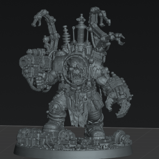 Boss Skrapper Mekkanic Supa Skrapp Armor - Sci-Fi Orc Warlord Miniature | Scrap-Tech| Original Wargaming 40mm base