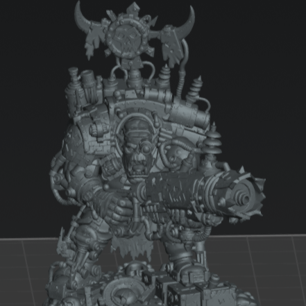 Boss Skrapper Mekkanic Supa Blaster - Sci-Fi Orc Warlord Miniature | Scrap-Tech| Original Wargaming 40mm base