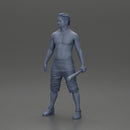 black afro gangster in shorts standing and holding a baseball bat - Only-Games