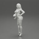 Sexy motorcyclist woman holding helmet - Only-Games