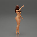 Naked woman standing with her hand indicating - Only-Games